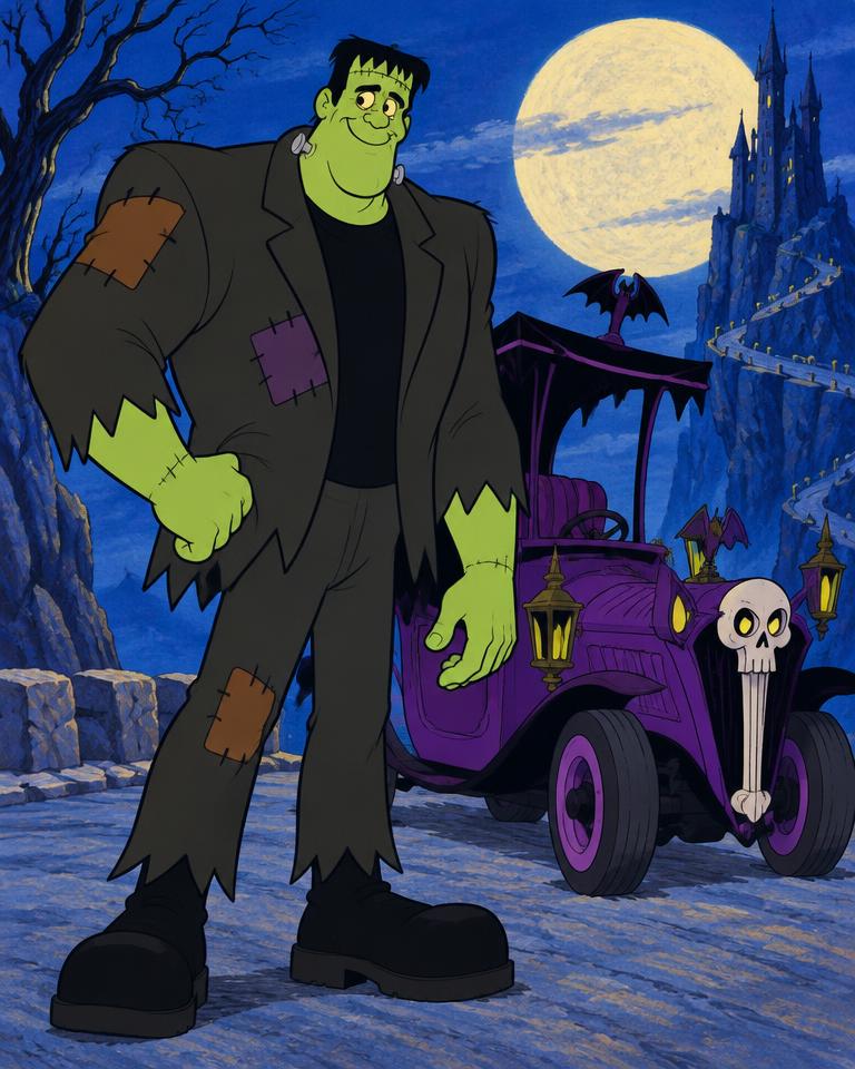 Original fan art portrait of Big Gruesome with the Creepy Coupe