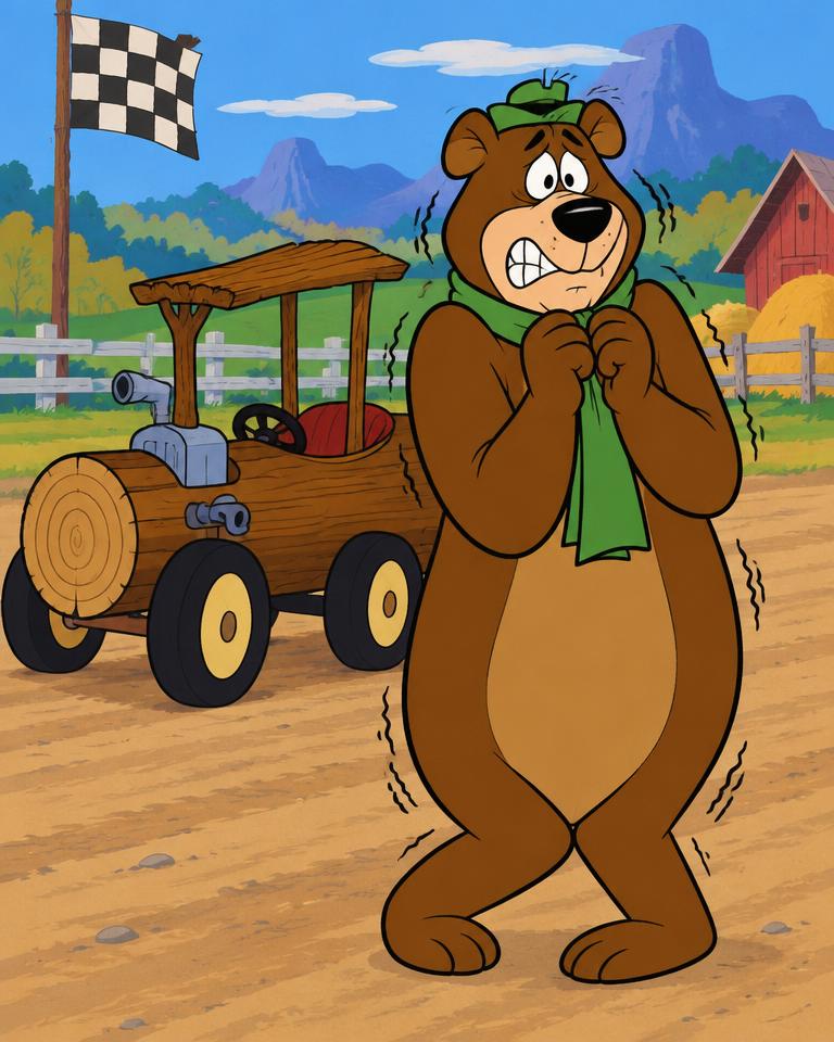 Original fan art portrait of Blubber Bear with the Arkansas Chuggabug