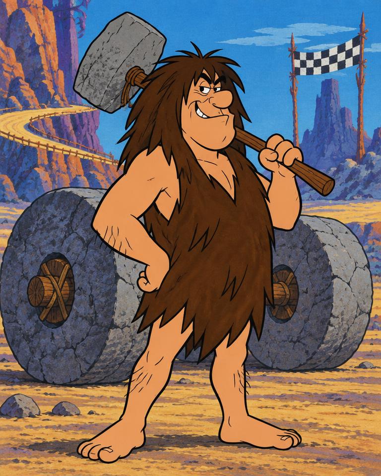 Original fan art portrait of Gravel Slag with the Boulder Mobile