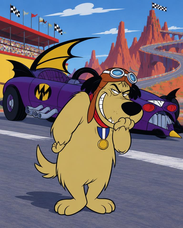 Original fan art portrait of Muttley with the Mean Machine