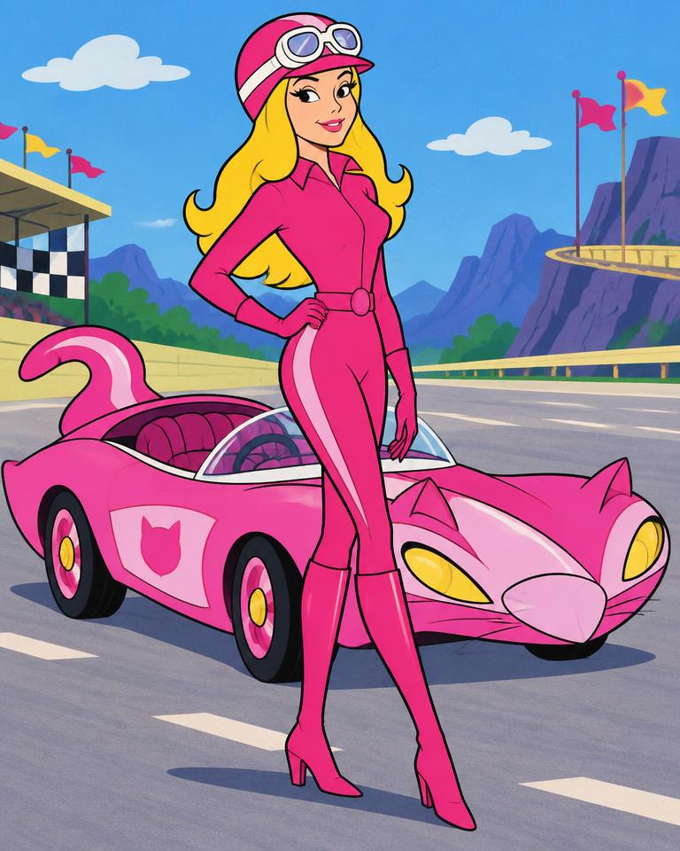 Original fan art portrait of Penelope Pitstop with the Compact Pussycat