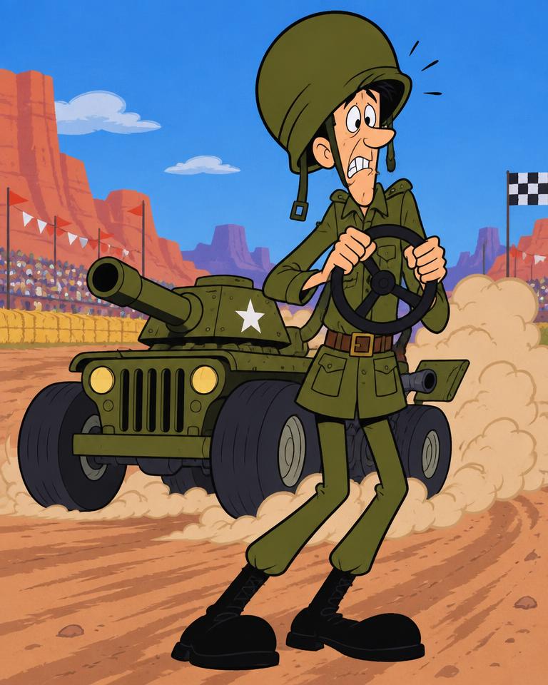 Original fan art portrait of Private Meekly with the Army Surplus Special