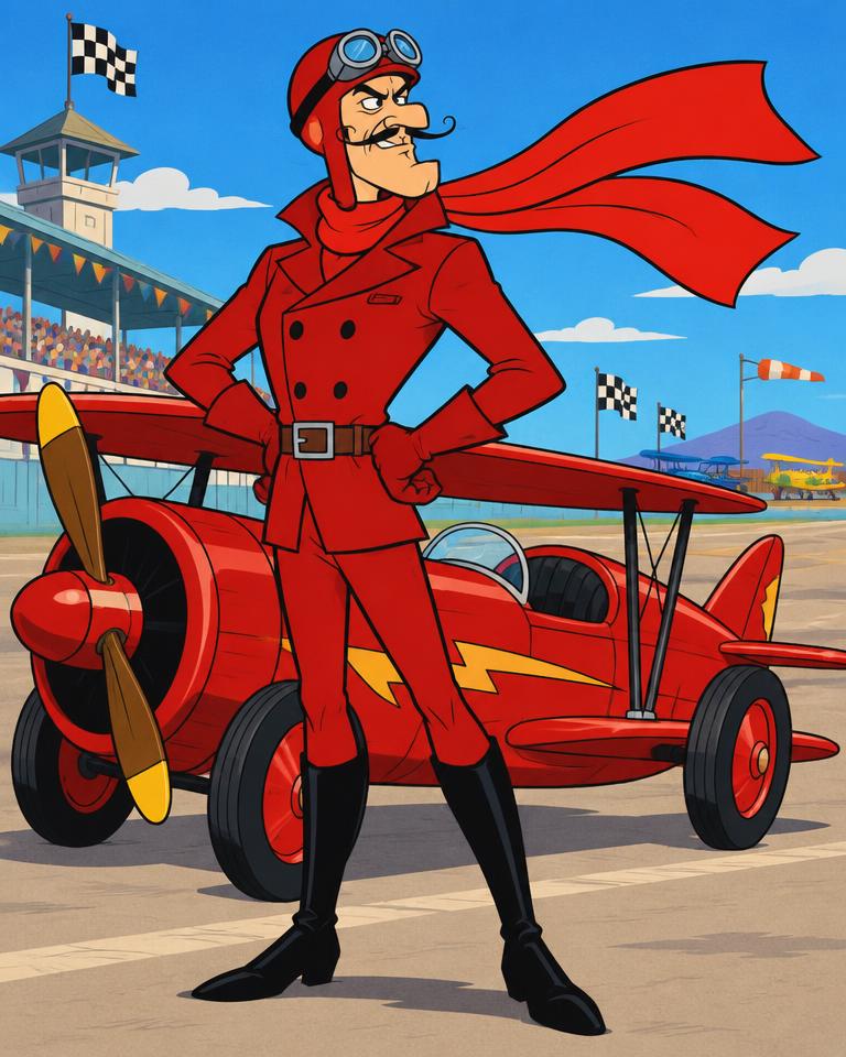 Original fan art portrait of The Red Max with the Crimson Haybaler