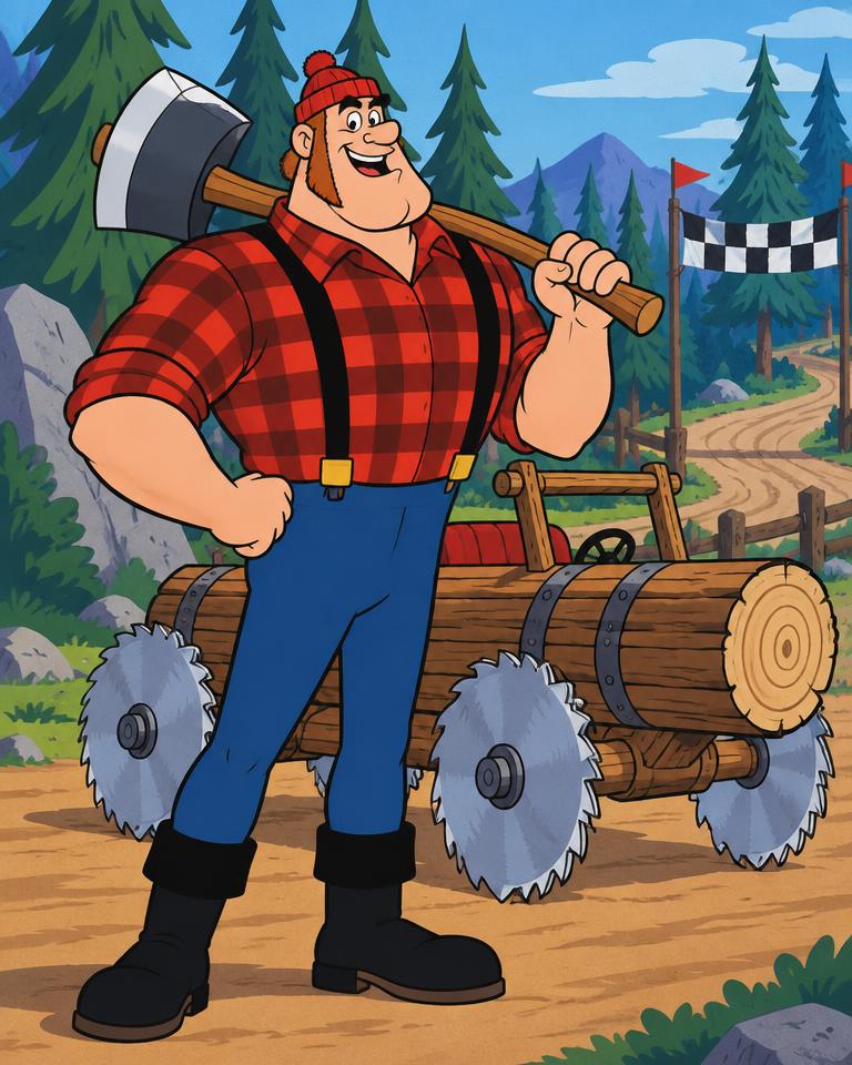 Original fan art portrait of Rufus Ruffcut with the Buzzwagon