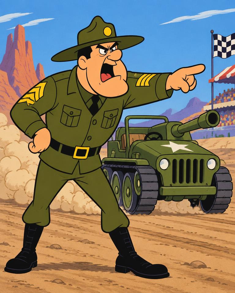 Original fan art portrait of Sergeant Blast with the Army Surplus Special